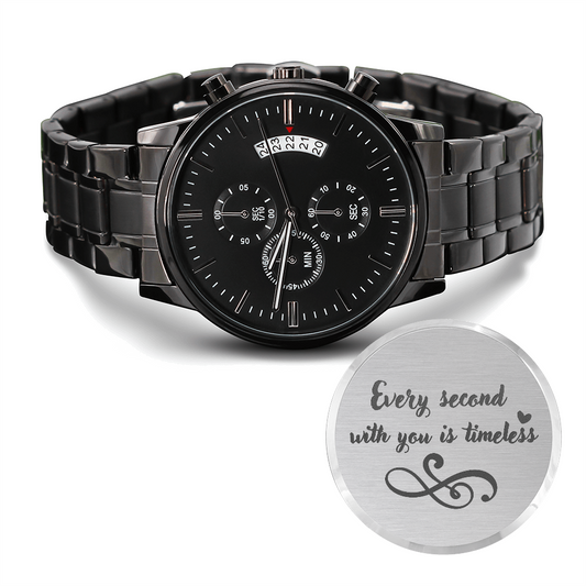 Perfect Personalized Stainless Steel Watch for Husbands, Dads, Brothers, Uncles, Grandfathers, & Boyfriend