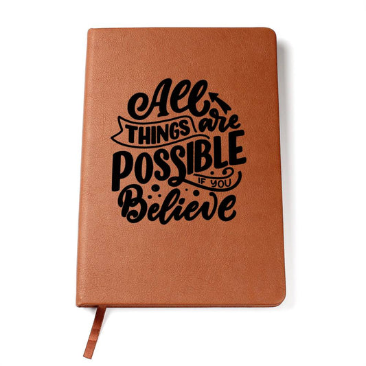 Graphic Leather Notebook | Perfect Writing Accessory for Personal Reminders | Goal Setting | Getting Organized