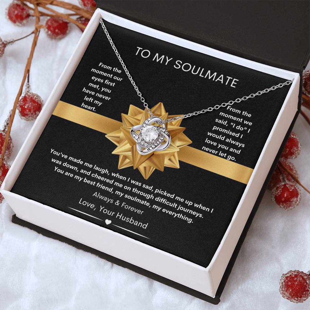 To My Soulmate | Love Knot Necklace | Love Your Husband | Merry Christmas