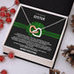 To My Beautiful Sister | Interlocking Hearts Necklace | Merry Christmas