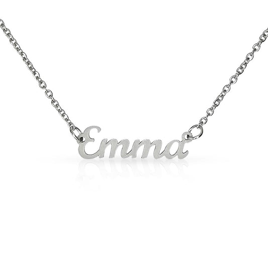 Personalized Name Necklace | Polished Stainless Steel or 18k Yellow Gold Finish | Adjustable Cable Chain 16"- 18" inches | Lobster Clasp