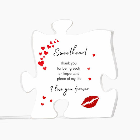 Sweetheart | I Love You Forever | Acrylic Puzzle Plaque