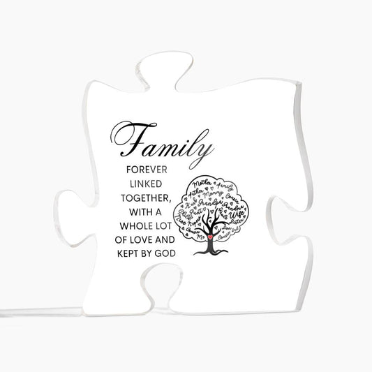 Family | Forever Linked Together | Acrylic Puzzle Plaque