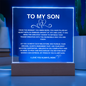 Personalized Gift for My Son | Heartfelt Gift for My Son | Just Because Gift for My Son From Mom | LED Acrylic Plaque for My Son
