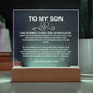 Personalized Gift for My Son | Heartfelt Gift for My Son | Just Because Gift for My Son From Mom | LED Acrylic Plaque for My Son