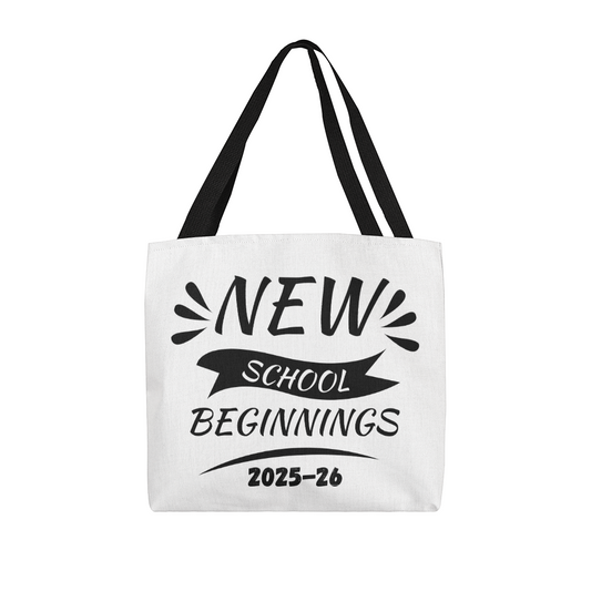 New School Beginnings Tote Bag | First Day Of School Tote | Welcome Back To School Tote | Teacher Appreciation Tote