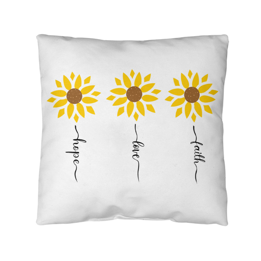 Floral Trio Design Pillow | Sunflower Pillow | Bouquet Style Pillow | Luxurious & Soft Pillow | Perfect Gift for Any Occasion