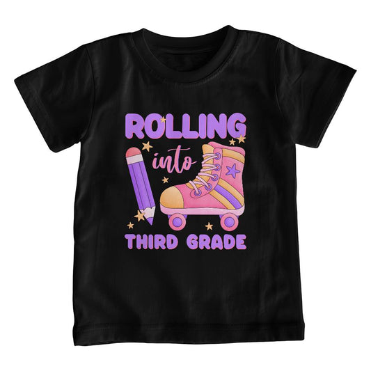 Rolling Into The 3rd Grade Youth T-Shirt | Unisex Fit | Comfy Crew Neck Style | Soft Cotton