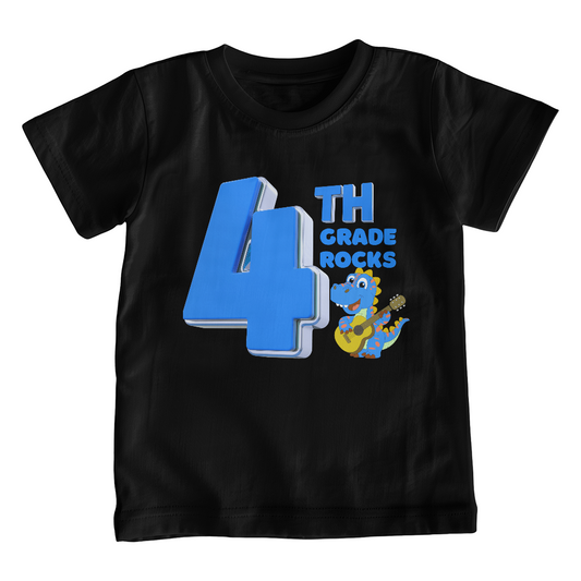 Rock in Style & Comfort-Because 4th Grade Rules | 4th Grade Rocks Dino T-Shirt | Rockasaurus T-Shirt Rocks