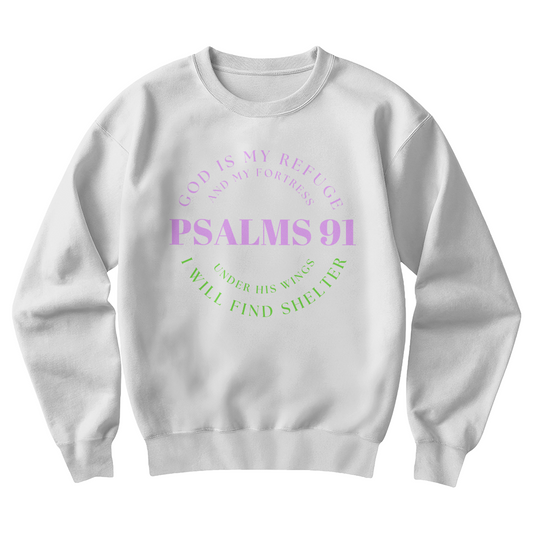 Gildan Classic Fit Faith-Wear Sweatshirt: Psalm 91 | Built Different - Psalm 91 | Crewneck Sweatshirt | Plush Interior | Ribbed Cuffs |