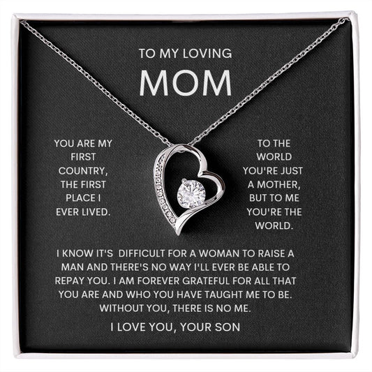 To My Loving Mom | Forever Love Necklace | I Love You, Your Son