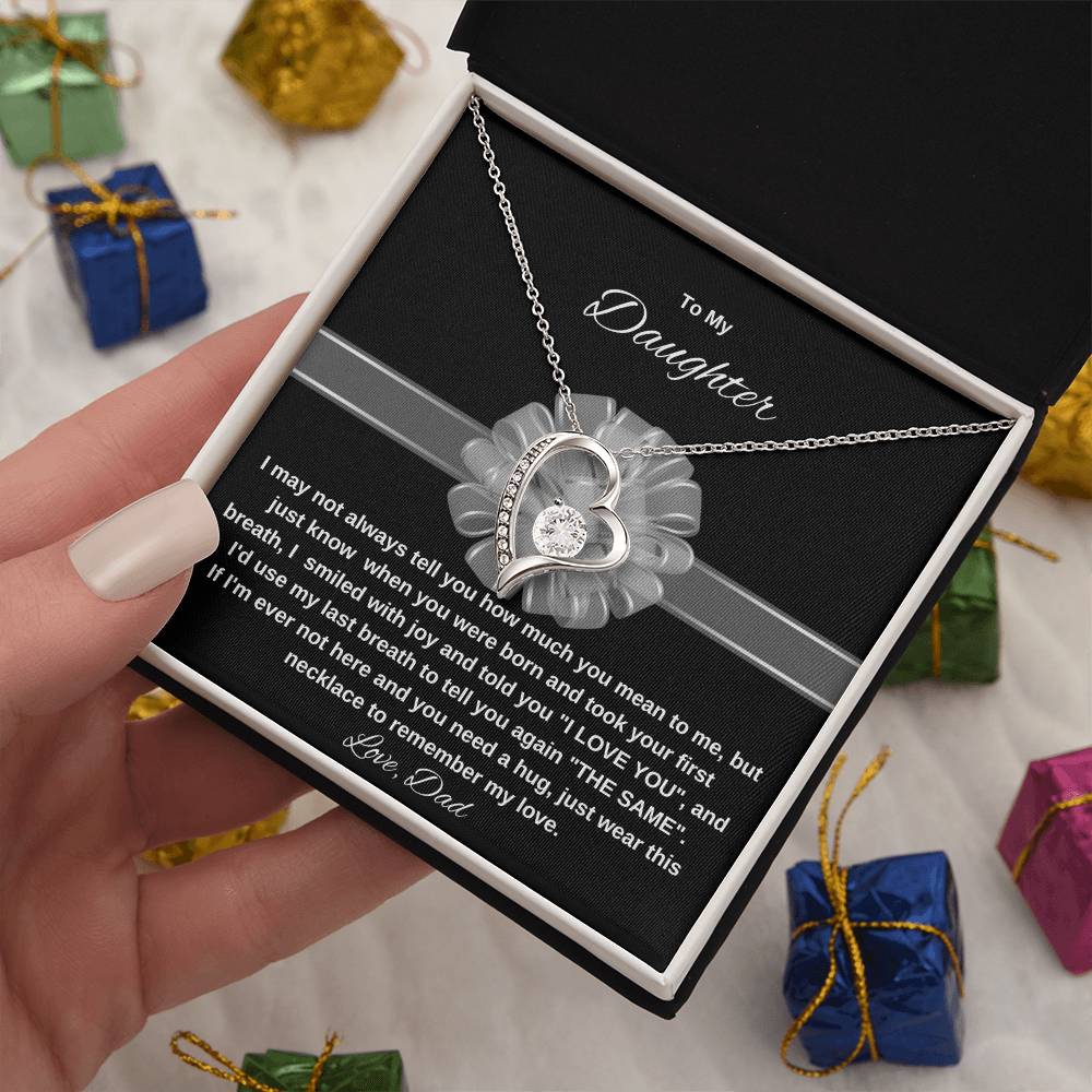 To My Daughter | Forever Love Necklace | Love Dad | Merry Christmas