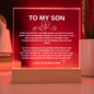 Personalized Gift for My Son | Heartfelt Gift for My Son | Just Because Gift for My Son From Mom | LED Acrylic Plaque for My Son