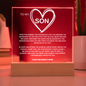 To My Son Personalized Acrylic Plaque from Mom | Memorable Keepsake Plaque from Mom | Perfect Plaque for Any Occasion from Mom