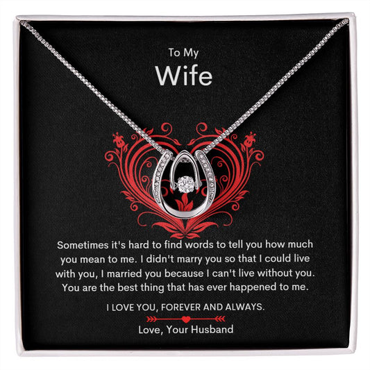 To My Wife | Lucky In Love | White Gold Over Stainless Steel