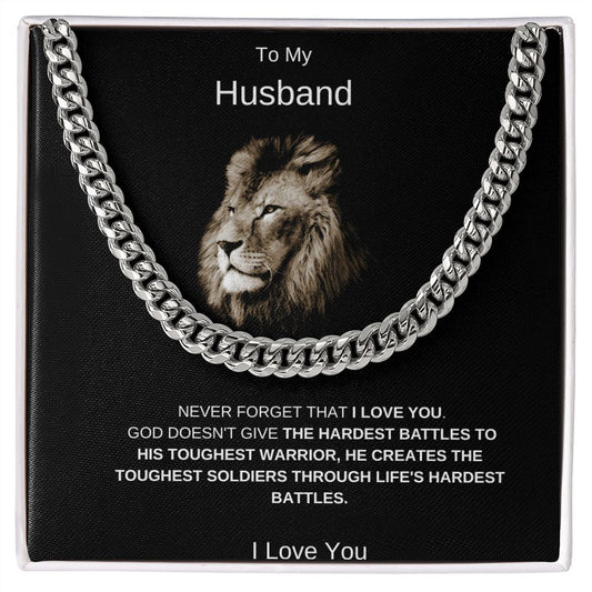 To My Husband | Cuban Link Chain (Stainless Steel))