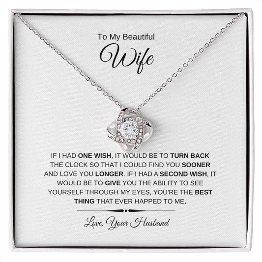 To My Beautiful Wife | Love Knot Necklace