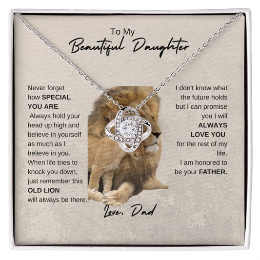 To My Beautiful Daughter | Love Knot Necklace