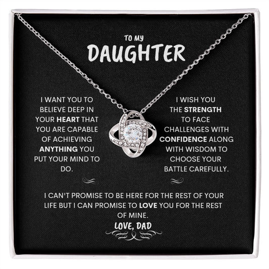 To My Daughter | Love Dad | Love Knot Necklace