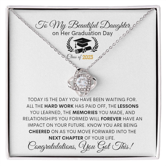 To My Beautiful Daughter On Her Graduation Day | Love Knot Necklace | Congratulations