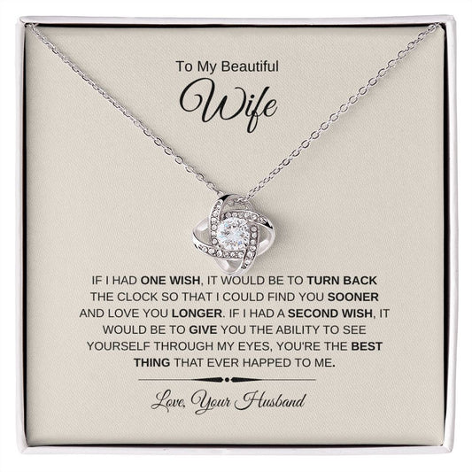 To My Beautiful Wife | Love Knot Necklace