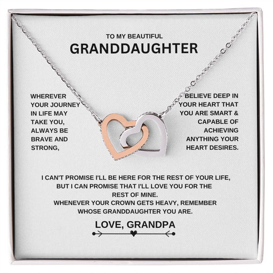 To My Beautiful Granddaughter | Interlocking Hearts Necklace