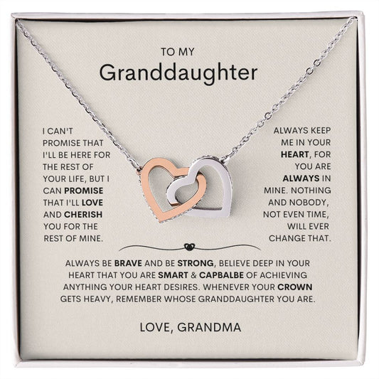 To My Granddaughter | Interlocking Hearts Necklace