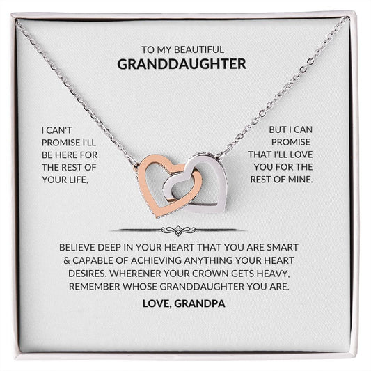 To My Beautiful Granddaughter| Interlocking Hearts Necklace