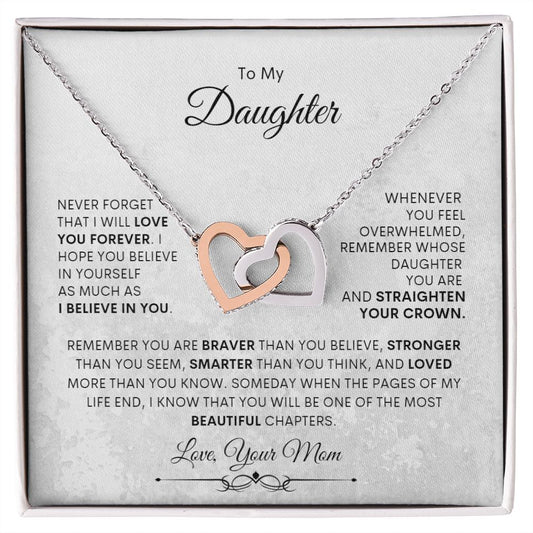 To My Daughter | Interlocking Hearts Necklace | Love Mom