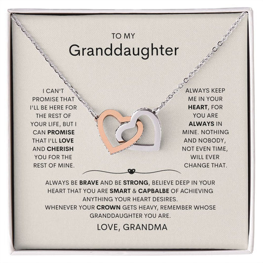 To My Granddaughter | Interlocking Hearts Necklace